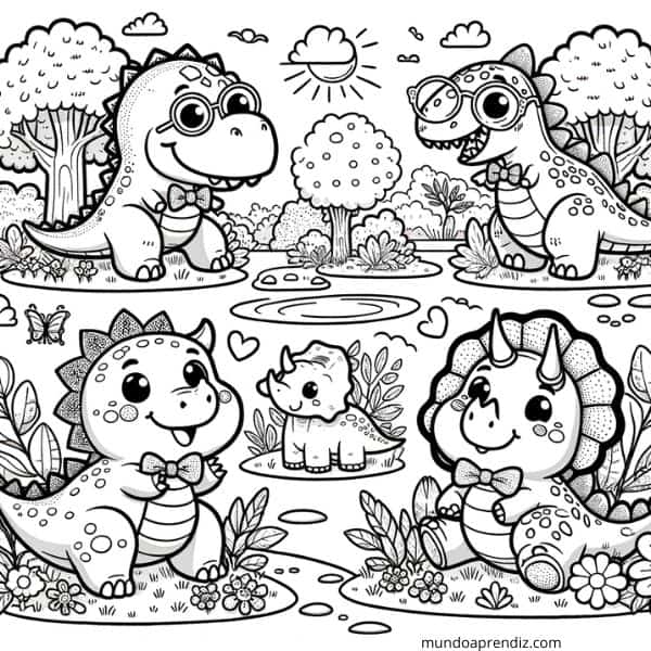 Dinosaurios Kawaii en el Parque