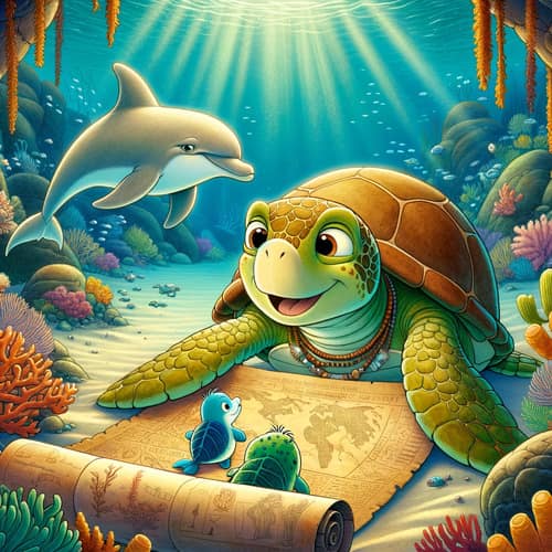 Dudi el Delfín y la tortuga
