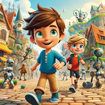 Lucas y un niño de su edad