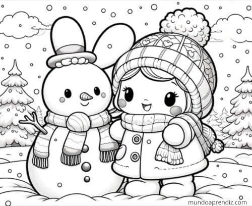 My Melody en un día nevado