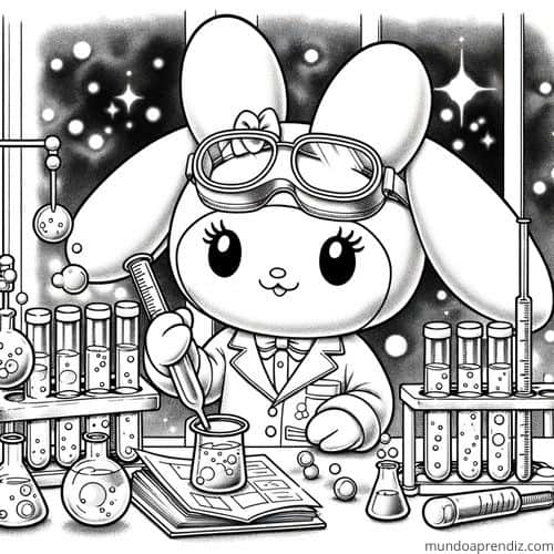 My Melody en un laboratorio
