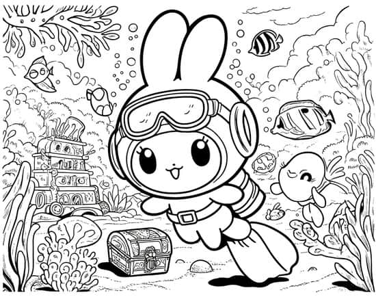 My Melody en una aventura submarina