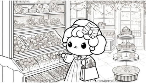 My Melody en una tienda de dulces