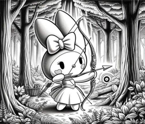 My Melody practicando arquería