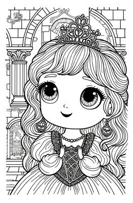 Princesa con ojos grandes colorear