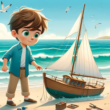 pequeño barco de vela