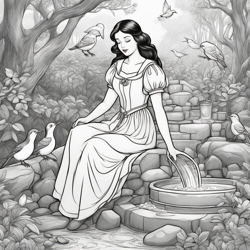 princesa blancanieves colorear