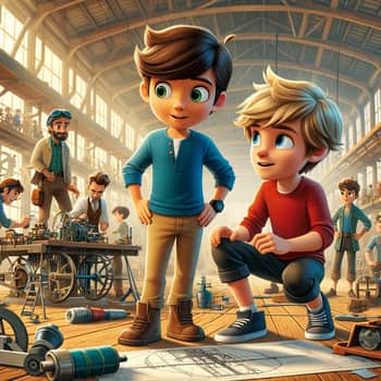 trabajando en un gran taller