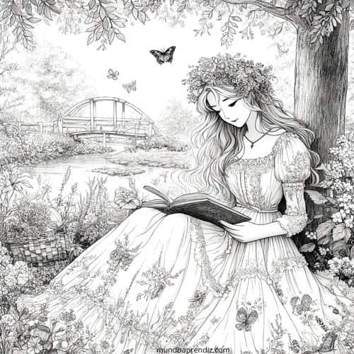 Chica en un Jardín Secreto