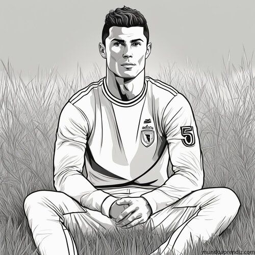 Cristiano Ronaldo sentado en el césped