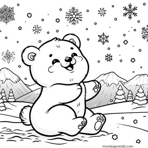 Osito bebé en la nieve