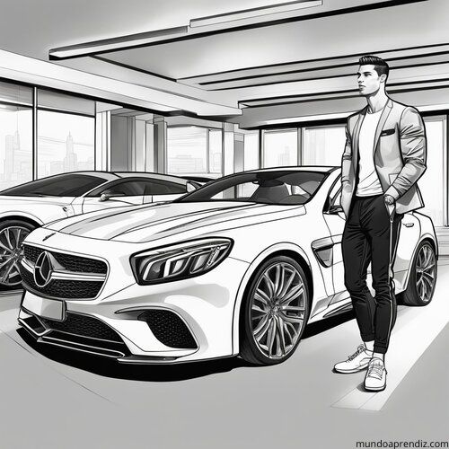 cristiano admirando autos de lujo