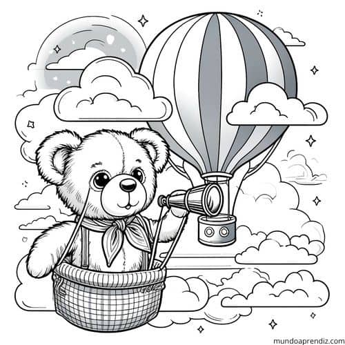 osito en un globo aerostático