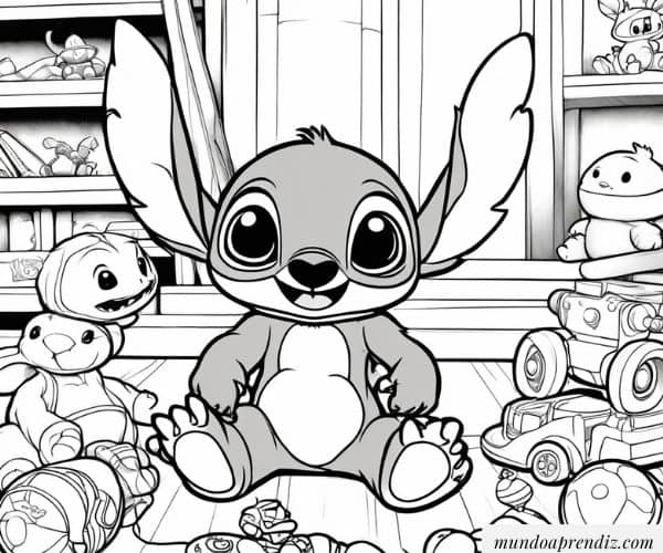 Bebé Stitch jugando
