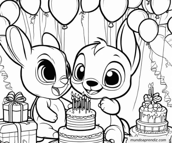 Cumpleaños stich con angel