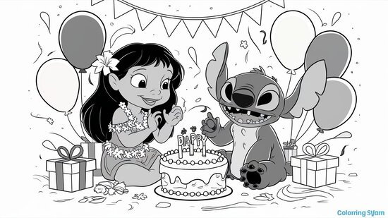 Lilo y Stitch en cumpleaños