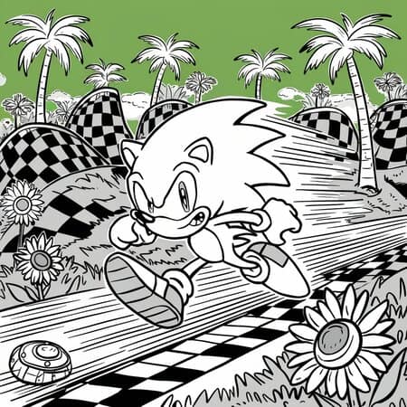 Sonic corre para colorear