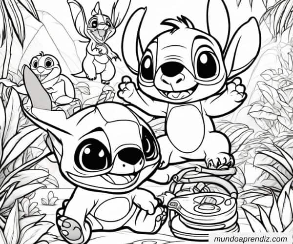 Stitch con sus amigos