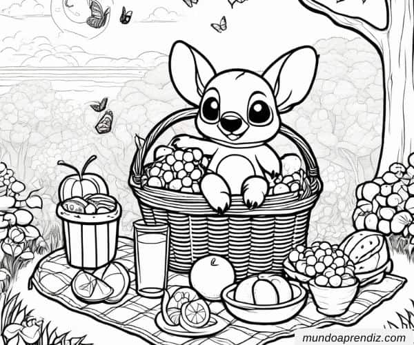 Stitch en picnic