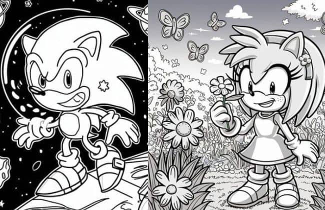 dibujos de sonic para colorear