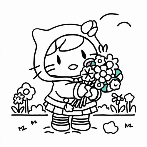 melody y kuromi para colorear