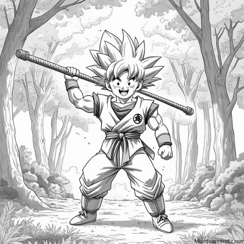 goku con su baculo