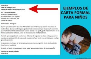 carta formal para niños
