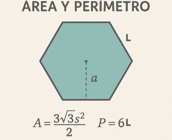 Área y perímetro de un hexágono