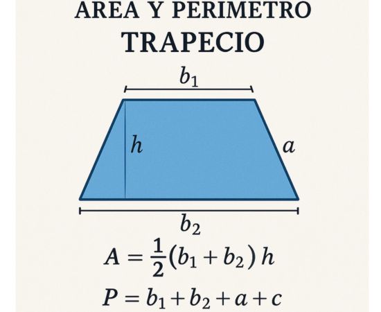 Área y perímetro de un trapecio