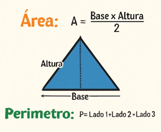 Área y perímetro de un triángulo