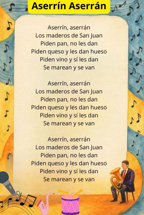 cancion Aserrín Aserrán