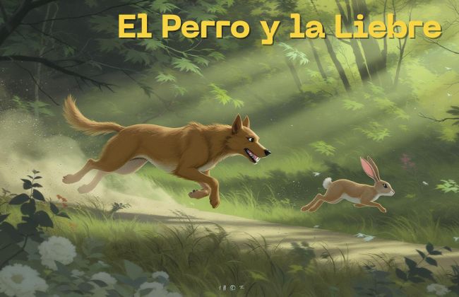 El Perro y la Liebre fabula
