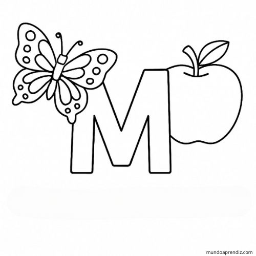 Letra M para colorear