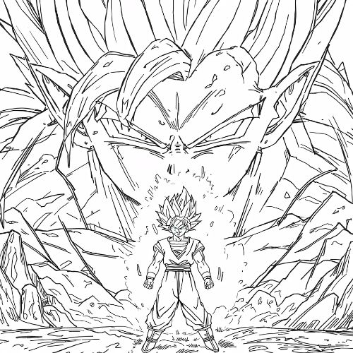 Ultra Instinto frente a un monstruo