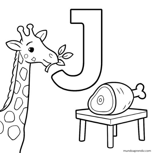 letra J para colorear
