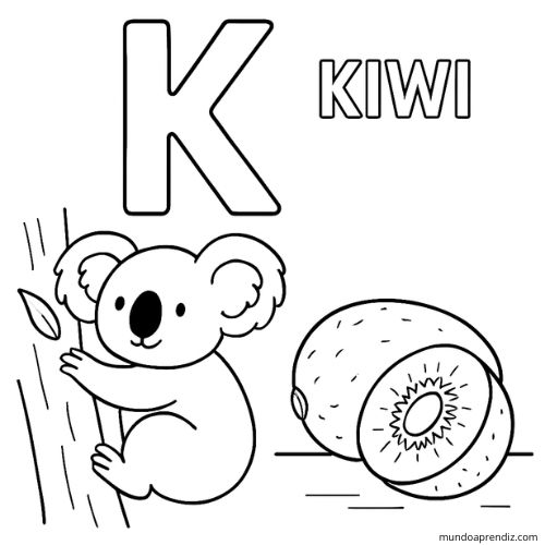 letra K para colorear