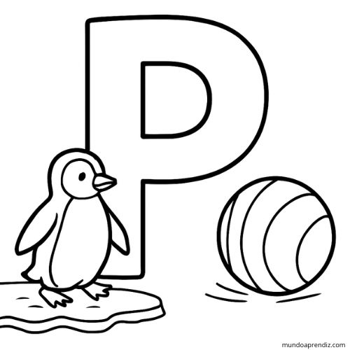 letra P para colorear