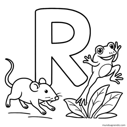 letra R para colorear