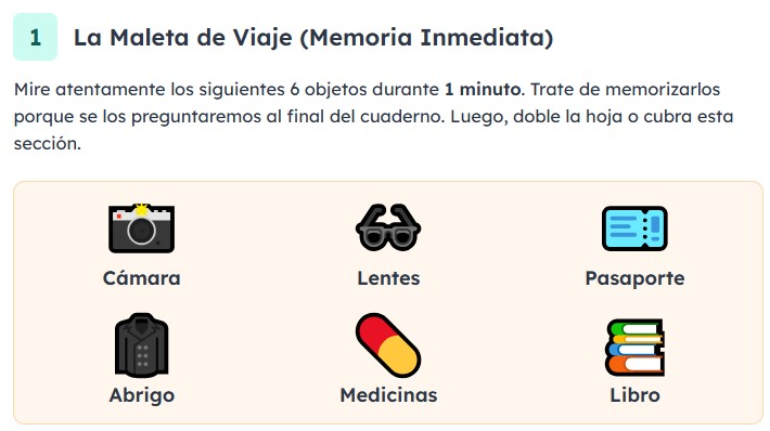 Ejercicios de memoria para mayores 1