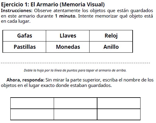 Ejercicios de memoria para mayores 13