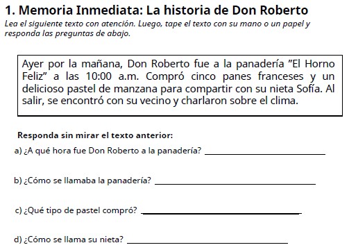 Ejercicios de memoria para mayores 16