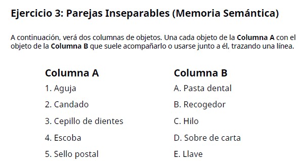 Ejercicios de memoria para mayores 6