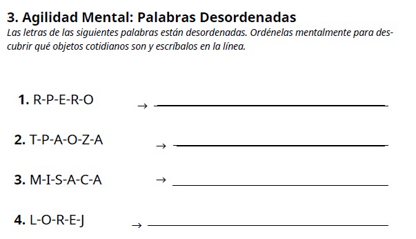 Ejercicios de memoria para mayores 9