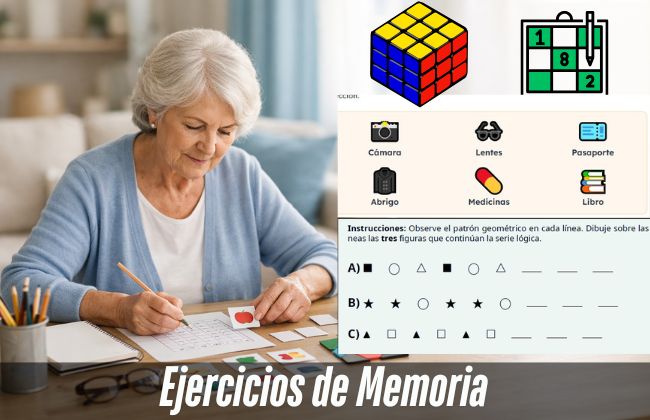 20 Ejercicios de Memoria para Mayores: Fichas y Actividades