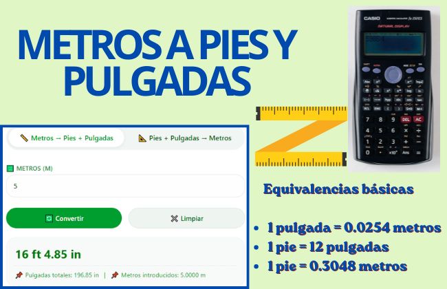 metros a pies y pulgadas