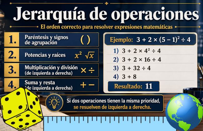 Aprende la jerarquía de operaciones con ejemplos prácticos